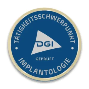 DGI-Siegel Tätigkeitsschwerpunkt Implantologie